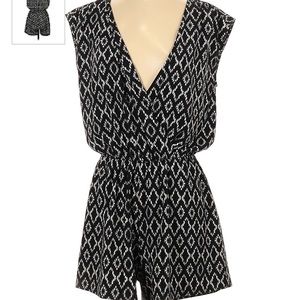 Banana Republic Black & White Dressy Romper